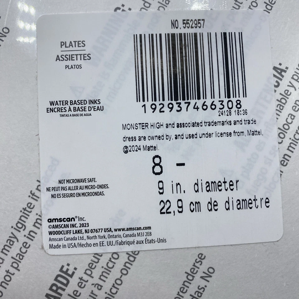 Monster High Iridescent Party Lunch Dinner Plates Birthday Supplies 24 Count - Image 3 of 4