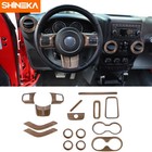 16x Full Set Interior Accessories Trim Kit for Jeep Wrangler JK 11-17 Wood Grain