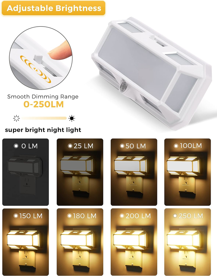 Bright Night Light, LOHAS Night Lights Plug into Wall, 0250LM LED