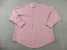 VINTAGE Brooks Brothers Shirt Mens 17 Red Check Italy Woven USA Made Cotton