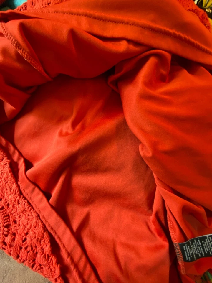 Vestido Sharagano Mujer Forrado Talla Grande 24W Crochet Encaje Jersey Mangas 3/4 Foto 3 de 4