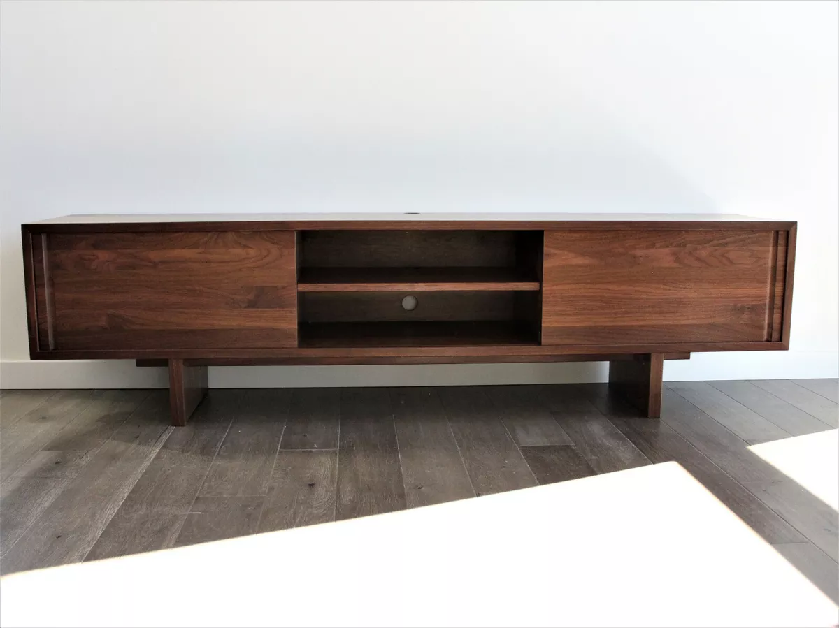 Solid walnut media console outlet