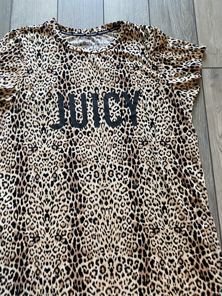 JUICY COUTURE Leopard Cheetah Cat Print NIGHTGOWN Sleep T