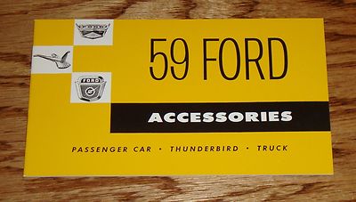 1959 Ford Accessories Sales Brochure Passenger Car Thunderbird Truck 59