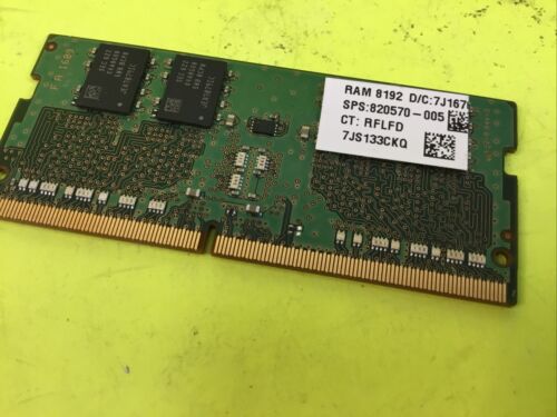 SAMSUNG 8GB 1Rx8 PC4-2133P DDR4 SODIMM MEMORY RAM M471A1K43BB0-CPB 820570-005 - Picture 2 of 2