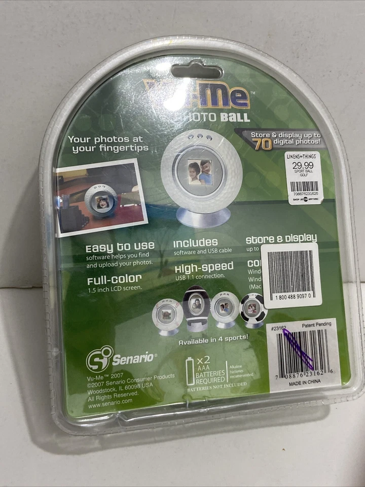 Digital Photo Frame Golf Ball Vu-Me 1.5" LCD Display Holds 70 Pictures USB 1 NEW - Image 4 of 4