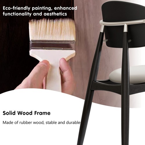 2PCS Mid-Century Style Accent Chairs with Solid Wood Legs & Ergonomic Backrest - Picture 13 of 13