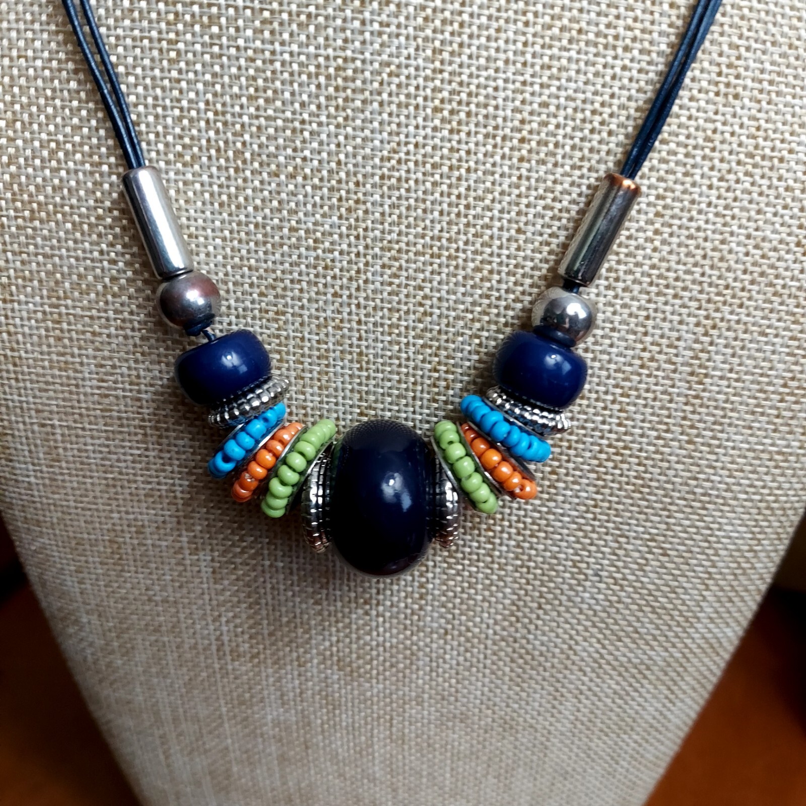Chicos Necklace Statement Multi Color Beaded With… - image 3