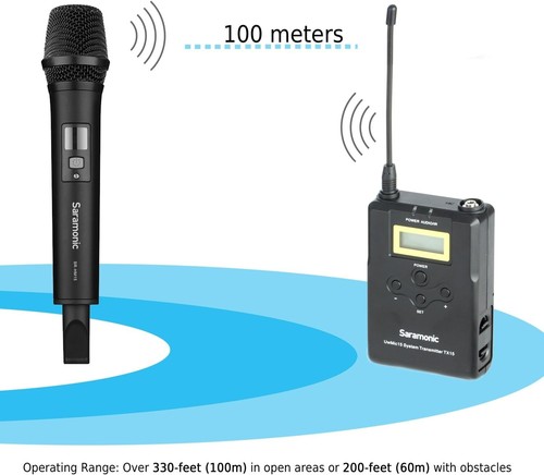 ✅ Saramonic UwMic15A Sistema portatile con microfono UHF wireless DSLR ✅ NEW - Afbeelding 6 van 11