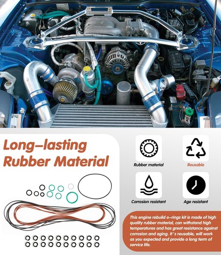 Reusable Engine O-Ring Rebuild Repair Kit For Mazda 13B Rotary Engine 1986-2002 - Bild 7 von 12