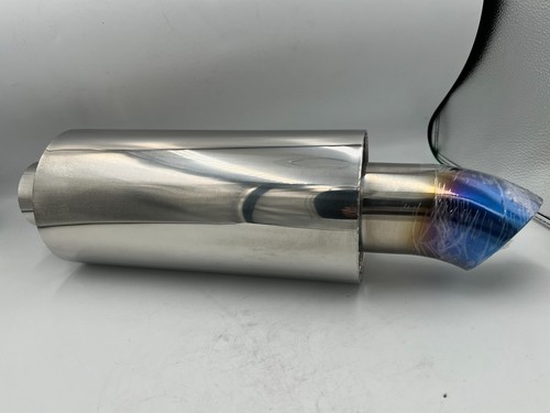 JS Racing Style Exhaust Alloy Stainless Steel Inlet 2.5 in Outlet 3 Blue - Picture 5 of 12