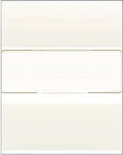 1000 Blank Check Stock Paper - Check in Middle - Gold Pinstripe