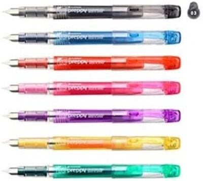 New PLATINUM PSQ-300 Preppy 03 Fountain Pen 7 Color Set Fine from Japan