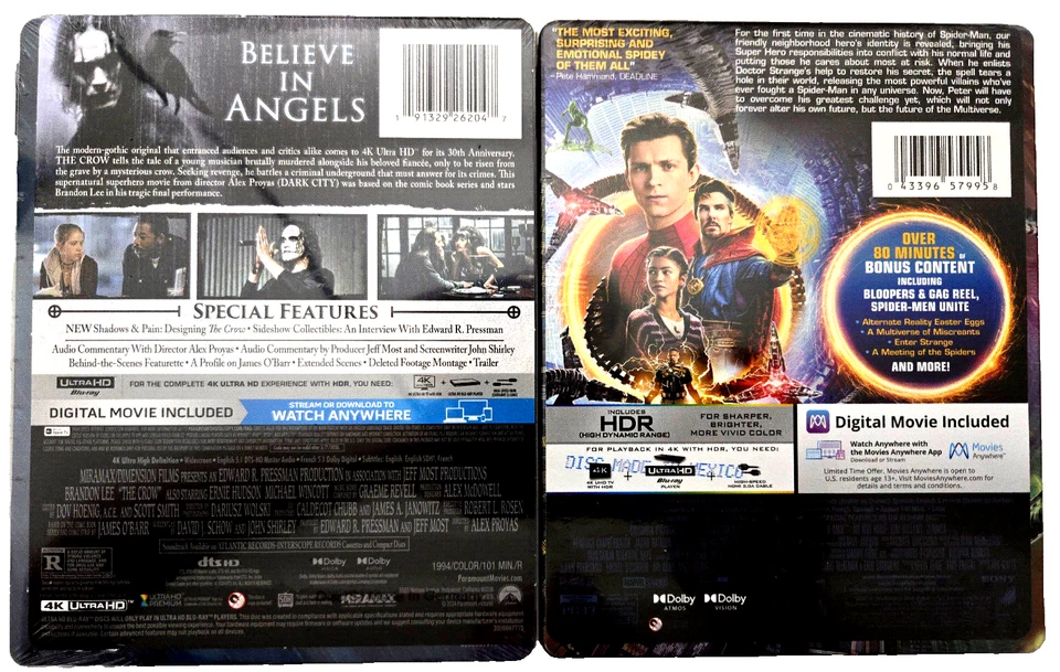 The Crow 4K / Spider-Man: No Way Home 4K+Blu-ray (2x Comic-Book STEELBOOK) - Image 2 of 4