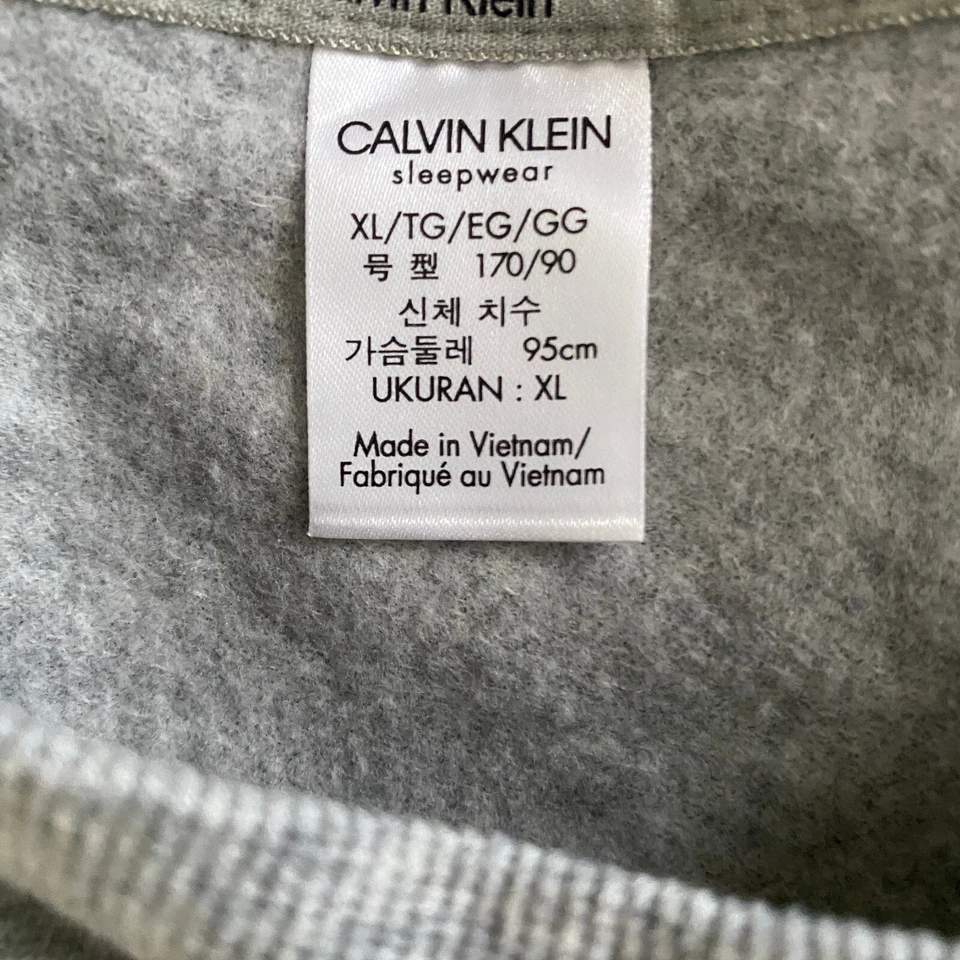 Top de pijama Calvin Klein para mujer XL gris logotipo manga larga ropa para dormir polar Foto 3 de 3