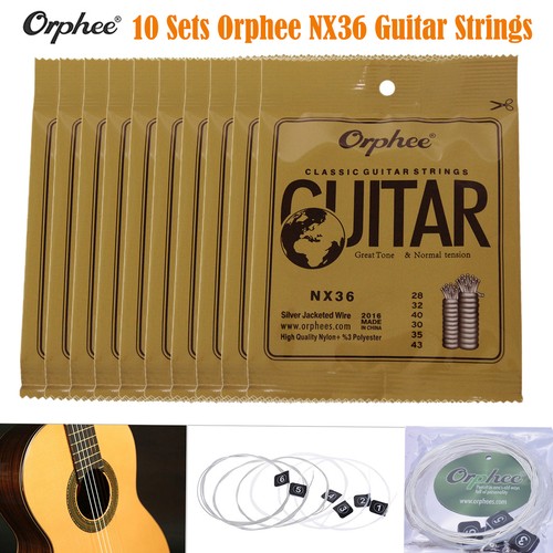 1-10 Set of 6 Orphee NX36 Nylon Classical Guitar String .028-.043 Normal Tension - Picture 10 of 10