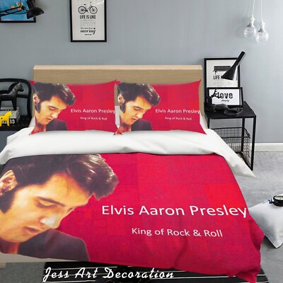 3D Rock Star Elvis Quilt Cover Set Bedding Sets Pillowcases Queen