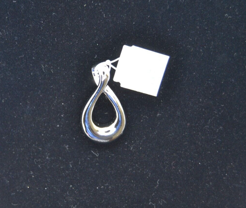 Lia Sophia Pendant Slide Silver Tone NWT Boxed Signed 1 1/4" Long Teardrop - Picture 7 of 8