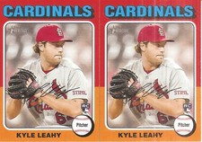 2 CARD 2024 TOPPS HERITAGE KYLE LEAHY ROOKIE BASEBALL CARD LOT #344