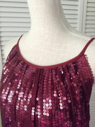 NEW Issue New York 100% Silk Sequin Dress in Wine (Size M) - MSRP $325.00! - Picture 9 of 12
