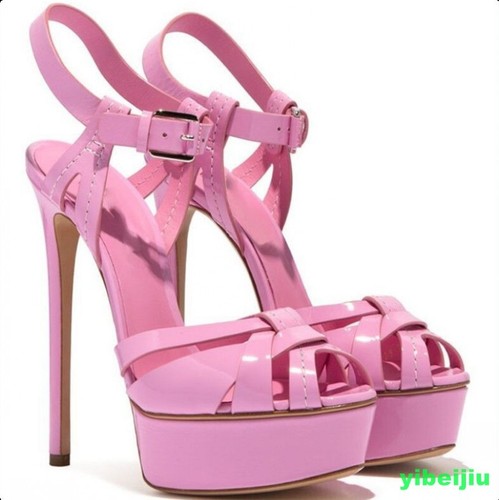 Sandalias de plataforma para mujer Tacones de aguja Zapatos de escenario de espectáculo Sexy OL - Imagen 2 de 14
