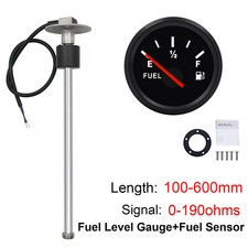 100mm-550mm Marine Boat Fuel Sensor Unit 0-190ohms with 52mm Fuel Level Gauge