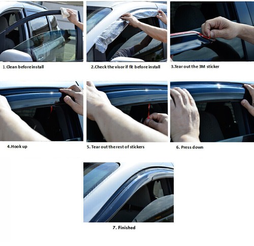 Fits for Toyota Sienna 2004-2009 Side Window Vent Visor Rain Guards Deflectors - Picture 7 of 11