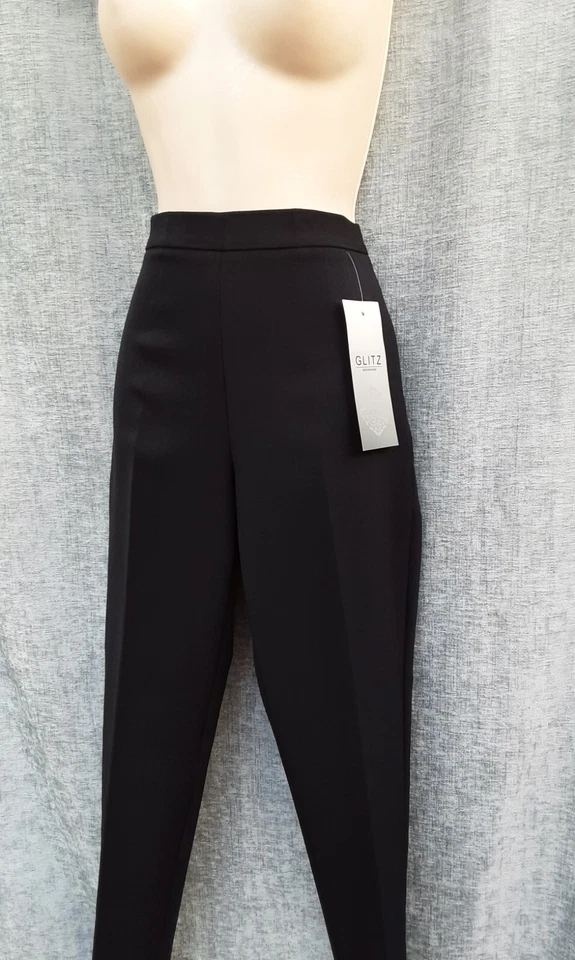 BLACK TROUSERS,SMART/CASUAL,50S,60S,80S,90S VINTAGE STYLE,SIZE 10,STRETCH,NWTS - Image 3 of 4