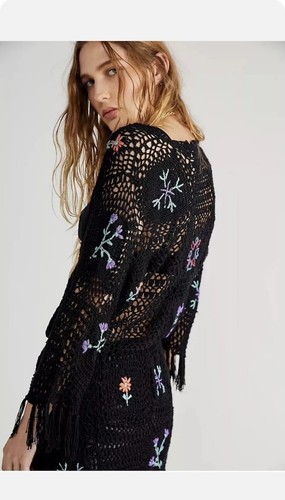 Kimono de ganchillo Free People x Flook hortensia talla M/L - Imagen 3 de 14