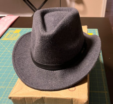   oZtrALa  AUSTRALIAN Wool Felt HAT Outback Vintage Fedora Men Leather Band Cowboy