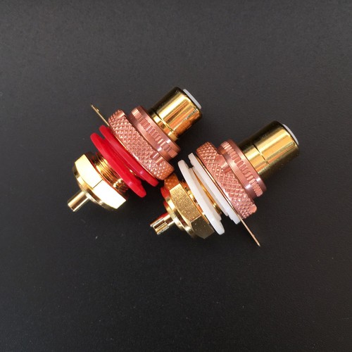 2 pz connettore presa montaggio pannello telaio RCA placcato oro RCA - Foto 3 di 6