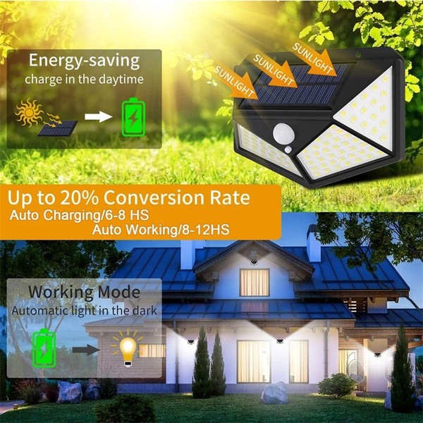 💡 Pack de 4 Luz Led Solar para Exterior con Sensor de Movimiento para Jardín Patio