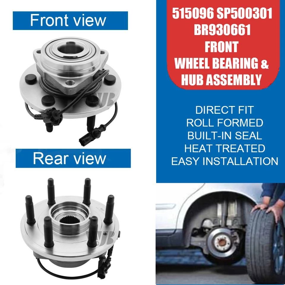 2x Front Wheel Bearing Hub Assembly for Chevy Silverado 1500 Yukon Tahoe 515096 Foto 2 de 4