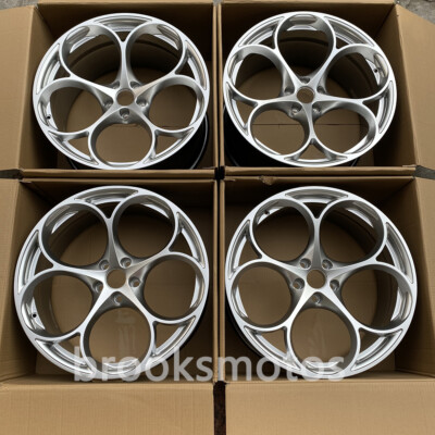 FOR ALFA ROMEO STELVIO QV 21'' HYPER SILVER FULL FORGED WHEELS RIMS 21X9 21X10 