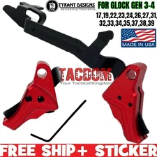 Tyrant Designs I.T.T.S RED Trigger W/Bar fr Glok GEN 3 4 17 19 22 23 26 27 32  