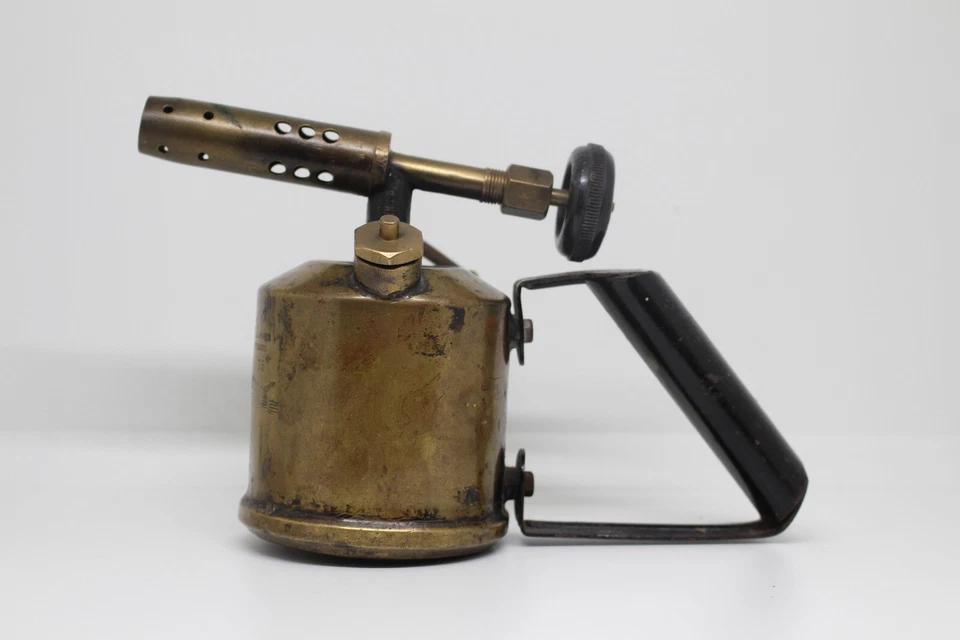 Lampe à souder ancienne, chalumeau, brûleur à gaz, canon de 75 - Photo 2/4