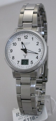 Günstige moderne Regent Edelstahl Damen-Funkuhr UVP 118,00 EUR NEU! - Picture 2 of 5