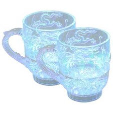 2Pcs  Water Inductive Rainbow Color Cup LED Flashing Light Glass Mug Gift