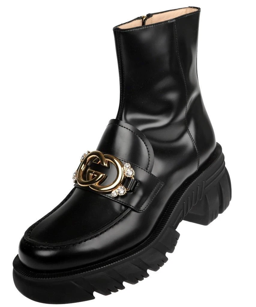 NOUVELLES BOTTES FEMMES GUCCI À ENROULEMENT ACTUEL G CRISTAUX EN CUIR NOIR CHAUSSURES 38