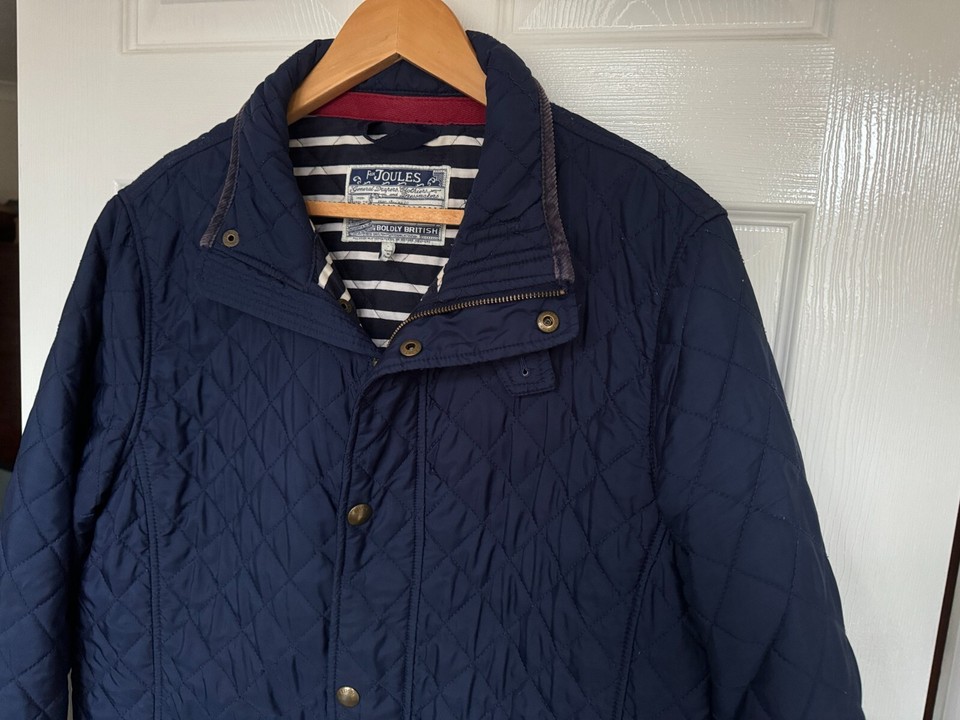 MENS JOULES HARRINGTON JACKET LARGE NAVY BLUE WINTER COAT QUILTED L eBay