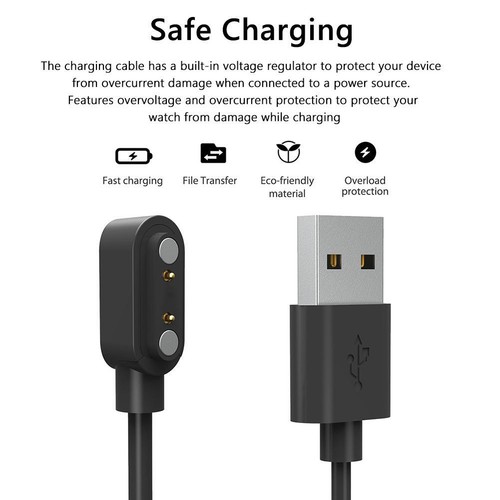 Magnetic Fast Charging Cable Kids Smart Watch Cord for Xplora XGO2 (Black) - Photo 3 sur 12