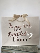 Personalised Medium or Large Gift Bag Birthday 30th 40th 50th 60 Any Age & Name