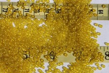 9/0 Vintage French Glass Trans Yellow 2 Seed Beads Crafts Jewelry Making 1oz