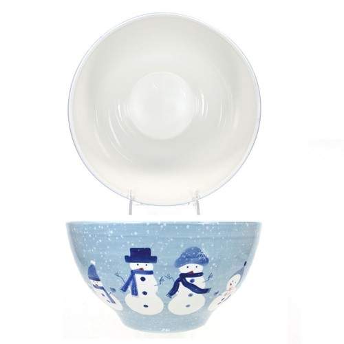 Target Home WINTER FROST SNOWMAN FAMILY 10.5" Serving 4Qt Bowl Blue Christmas - Picture 13 of 13