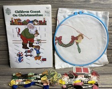 Vintage Designs By Gloria  Pat Embroidery Set Book Canvas Hoop Threads Needles