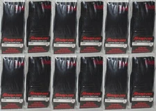 12 Snap-On CREW Socks BLACK LARGE ~ FREE SHIPPING ~ MADE IN USA  12 PAIRS *NEW*