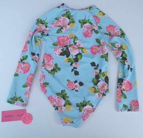 Betsey Johnson Little Girls 5 1 Pc Rash Guard Bodysuit Swimsuit Long Sleeve UV - Picture 3 of 3