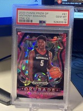 2020-21 Prizm Draft Picks Crusade Pink Ice Anthony Edwards Rookie RC #81 PSA 10