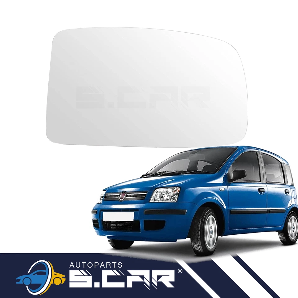 Piastra Specchio Specchietto Retrovisore Vetrino Per Fiat Panda 169 03-08 Destro - Immagine 2 di 4