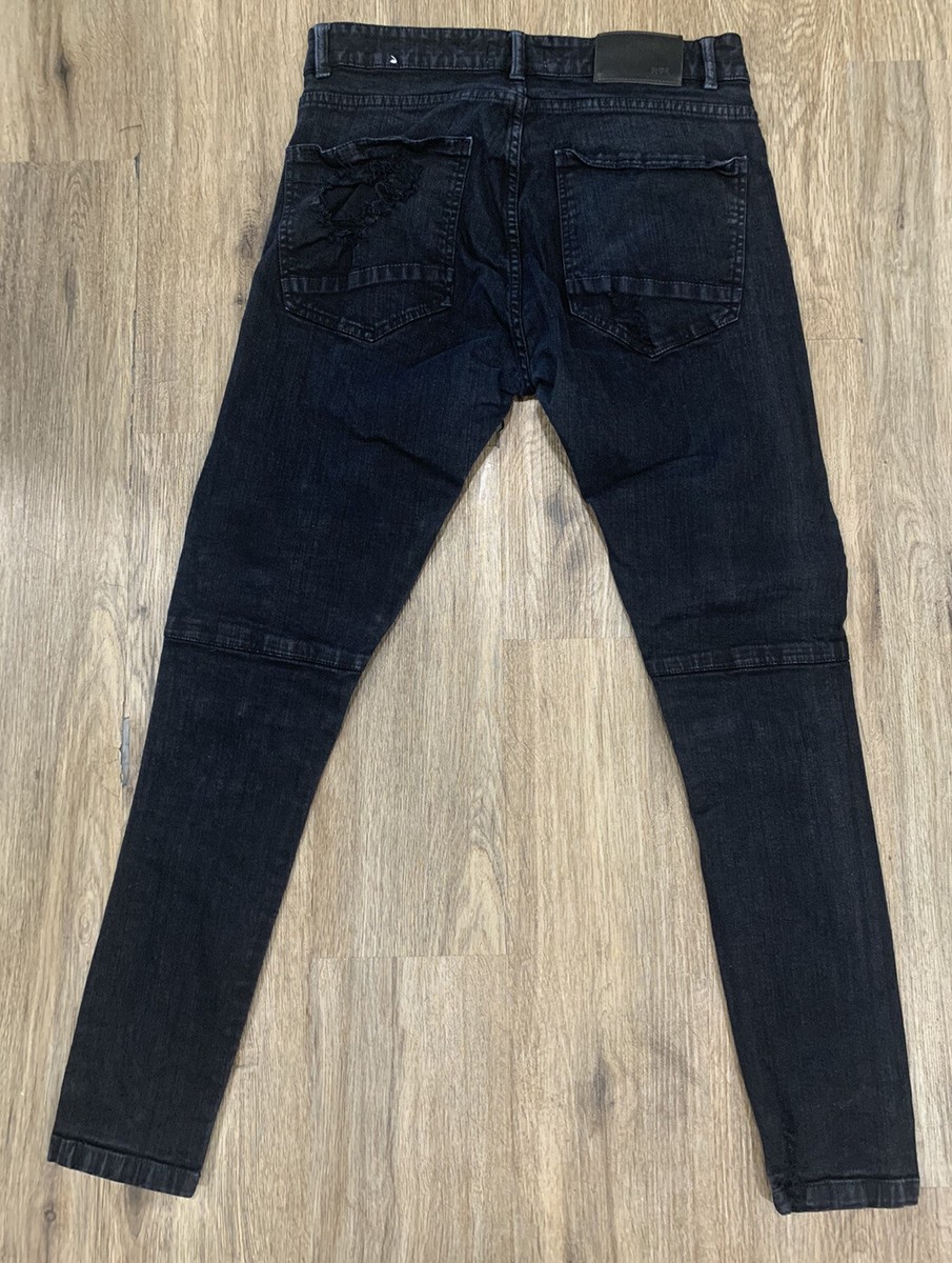 ZMDC Zara Man Black Distressed Denim Skinny Jeans Size 31 ZMDC Zara Man Black Distressed Denim Skinny Jeans Size 31